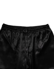 Dolce & Gabbana Black Silk Shirt Pants Pajama Set Sleepwear