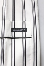 Dolce & Gabbana White Black Stripes Cotton Men Pajama Set Sleepwear