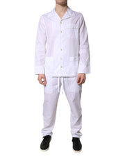 Dolce & Gabbana White Cotton Shirt Pants Pajama Set Sleepwear