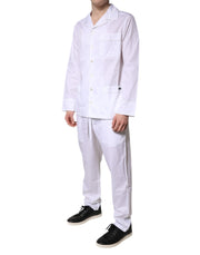 Dolce & Gabbana White Cotton Shirt Pants Pajama Set Sleepwear