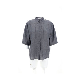 Brunello Cucinelli Gray Linen Shortsleeve Shirt