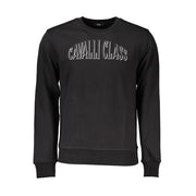 Cavalli Class Black Cotton Men Sweater