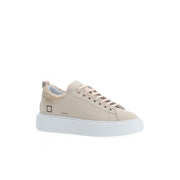 D.A.T.E Beige Leather Sneaker