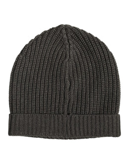 Dolce & Gabbana Dark Gray Cashmere Knit Winter Beanie Hat