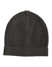 Dolce & Gabbana Dark Gray Cashmere Knit Winter Beanie Hat