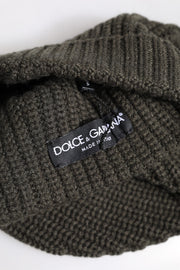 Dolce & Gabbana Dark Gray Cashmere Knit Winter Beanie Hat