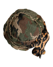 Dolce & Gabbana Multicolor Leopard Embellish Wide Brim Bucket Hat