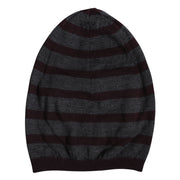 Dolce & Gabbana Gray Striped Wool Knitted Winter Beanie Hat