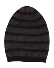 Dolce & Gabbana Gray Striped Wool Knitted Winter Beanie Hat