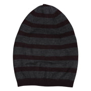 Dolce & Gabbana Gray Striped Wool Knitted Winter Beanie Hat