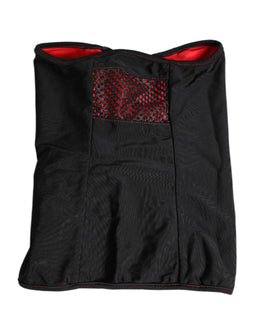 Dolce & Gabbana Black Nylon Knitted Neck Warmer Balaclava Scarf