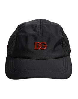 Dolce & Gabbana Black Nylon DG Logo 6 Panels Baseball Cap
