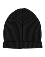 Dolce & Gabbana Black Cashmere Knitted Winter Beanie Hat