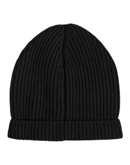 Dolce & Gabbana Black Cashmere Knitted Winter Beanie Hat