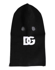 Dolce & Gabbana Black Cashmere Knitted Ski Mask Balaclava Hat