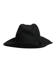 Dolce & Gabbana Black Wide Brim Trilby Fedora Hat