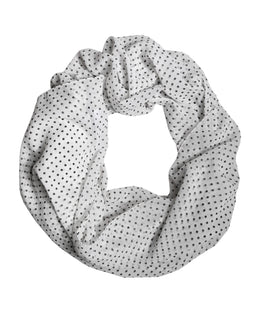 Dolce & Gabbana White Polka Dots Polyester Wrap Shawl Scarf