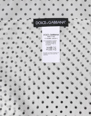 Dolce & Gabbana White Polka Dots Polyester Wrap Shawl Scarf