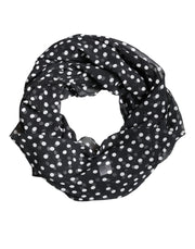 Dolce & Gabbana Black Polka Dots Polyester Wrap Shawl Scarf