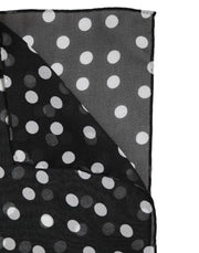 Dolce & Gabbana Black Polka Dots Polyester Wrap Shawl Scarf