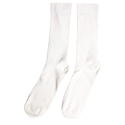 Dolce & Gabbana White Cotton Solid Mid Calf Men Socks