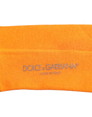 Dolce & Gabbana Orange Cotton Logo Over The Calf Socks