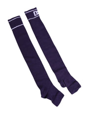 Dolce & Gabbana Purple Cotton DG Logo Print Open Toe Socks