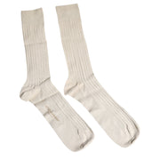 Dolce & Gabbana Beige Cotton Stretch Logo Mid Calf Socks