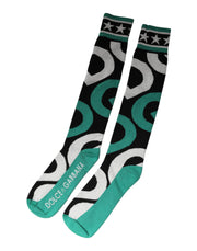 Dolce & Gabbana Multicolor Cotton Stretch Over Calf Socks