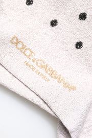 Dolce & Gabbana Gray Viscose Stretch Dotted Socks