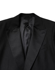 Dolce & Gabbana Black Wool Single Breasted Coat Blazer