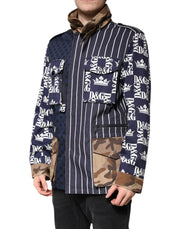 Dolce & Gabbana Multicolor Cotton Logo Patchwork Coat Jacket