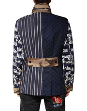 Dolce & Gabbana Multicolor Cotton Logo Patchwork Coat Jacket