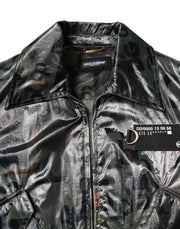 Dolce & Gabbana Green DG Logo Print Bomber Full Zip Jacket