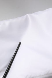 Dolce & Gabbana White Nylon Full Zip Cropped Bomber Jacket