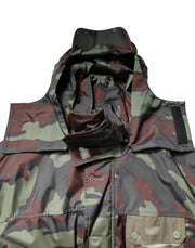 Dolce & Gabbana Multicolor Camouflage Button Hooded Jacket