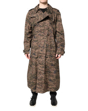 Dolce & Gabbana Multicolor Camouflage Double Breasted Coat Jacket