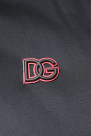 Dolce & Gabbana Black Polyester DG Hooded Full Zip Jacket