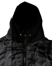 Dolce & Gabbana Black Hooded Parka Winter Men Coat Jacket