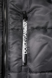 Dolce & Gabbana Black Hooded Parka Winter Men Coat Jacket