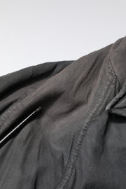 Dolce & Gabbana Black Solid Cotton Collared Coat Jacket