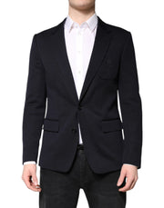 Dolce & Gabbana Black Wool Single Breasted Coat Suit Blazer