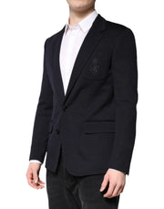 Dolce & Gabbana Black Wool Single Breasted Coat Suit Blazer