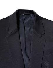 Dolce & Gabbana Black Wool Single Breasted Coat Suit Blazer