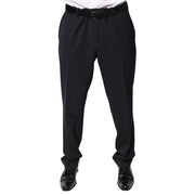 Dolce & Gabbana Black Wool Mid Waist Dress Pants