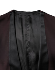 Dolce & Gabbana Maroon Wool Waistcoat Dress Formal Vest