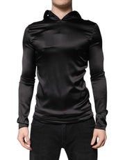 Dolce & Gabbana Black Silk Turtleneck Men Pullover Sweater