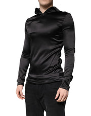 Dolce & Gabbana Black Silk Turtleneck Men Pullover Sweater