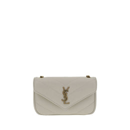 Saint Laurent White Lamb Ovis Aries Aries Shoulder Bag