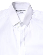 Dolce & Gabbana White Cotton GOLD Dress Formal Collared Shirt